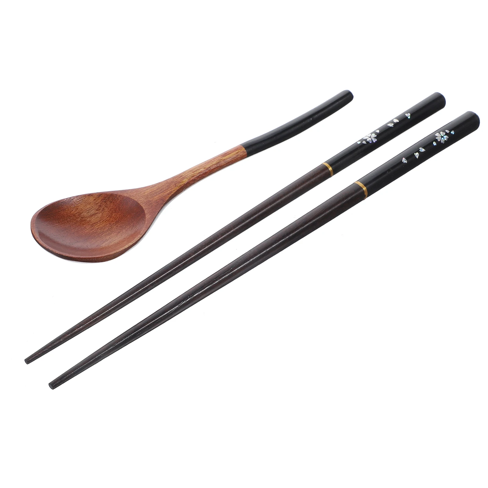 

Wooden Spoon Chopsticks Set 1 Spoon Chopsticks Reusable Easy Clean Simple Retro Picnic School Travel Office Home Gift