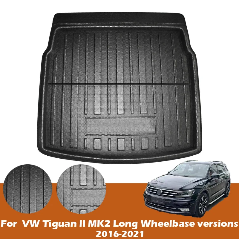 For VW Tiguan II MK2 Long Wheelbase Versions 16-21 Car Trunk Mat Rear Floor Tray Boot Liner Carpet Cargo Luggage Pad Mud Styling