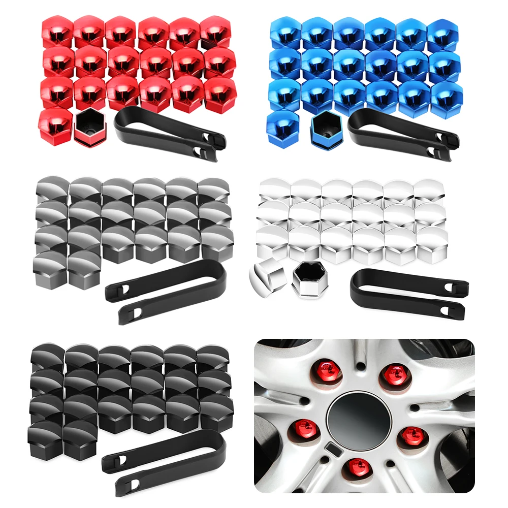 17mm Car Wheel Nut Caps Protection Covers for Audi A3 A4 B6 B8 B7 B5 B9 A6 C5 C6 C7 A5 Q5 Q7 8P 8V 8L