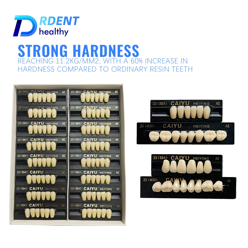 96PCS Dental Acrylic Resin FalseTeeth Dientes Acrílicos Acrylic Upper Anterior Lower Posterior A1 A2 A3 synthetic resin teeth