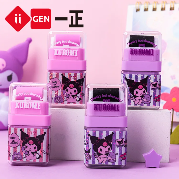 20pcs Sanrio Rubber Eraser Hello Kitty Kuromi Pachacco Cinnamoroll Student Office Stationery Erasers School Supplies Wholesale