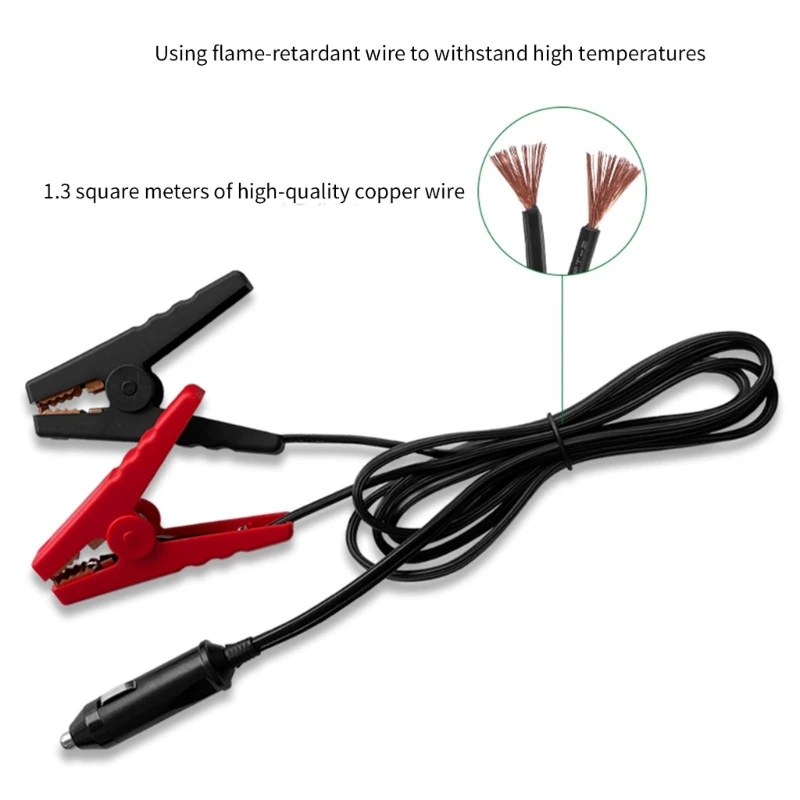 オスシガーライターからバッテリークリップコード車用電源バッテリー充電ケーブル12v-24v車両デバイスドロップシップ用