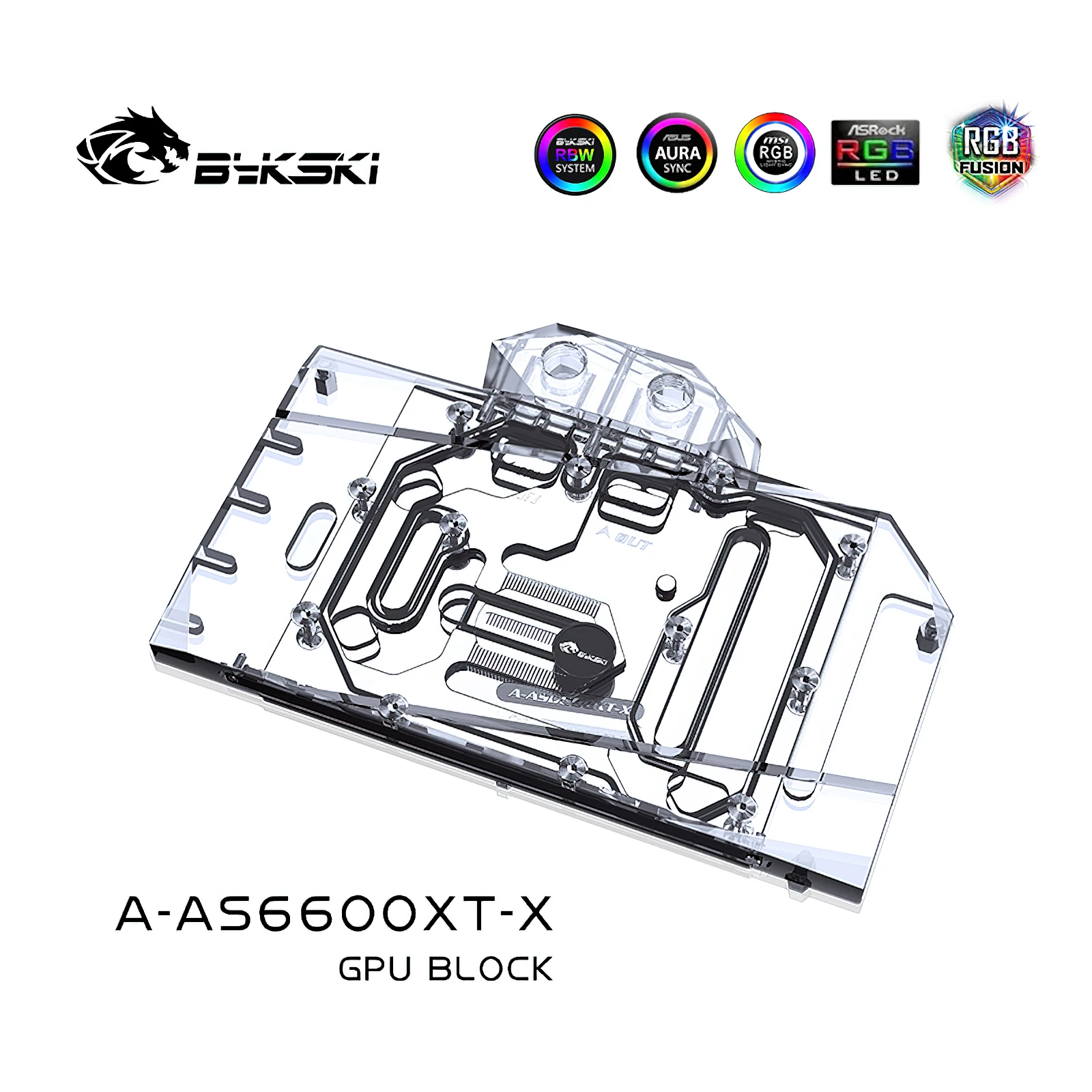 Bykski RGB Wasserkühlungs-GPU-Block für ASUS DUAL RX6600XT O8G A-AS6600XT-X