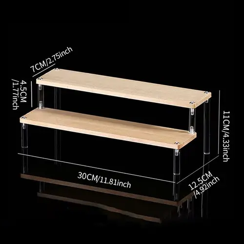1-5 Tier Wood Acrylic Display Stand Hand-made Figure Doll Décor Toy Animation Car Model Blind Box Perfume Shelves Organizers - Image 9