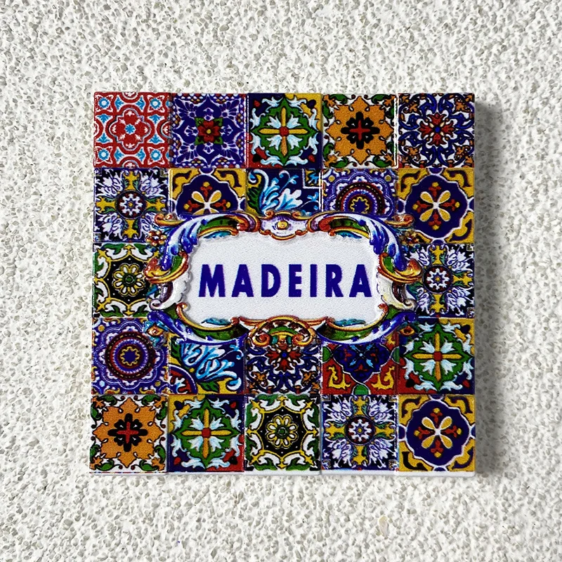 

Madeira Islands tourism souvenir in Portugal, 3D home decoration ceramic tile shaped magnetic refrigerator magnet