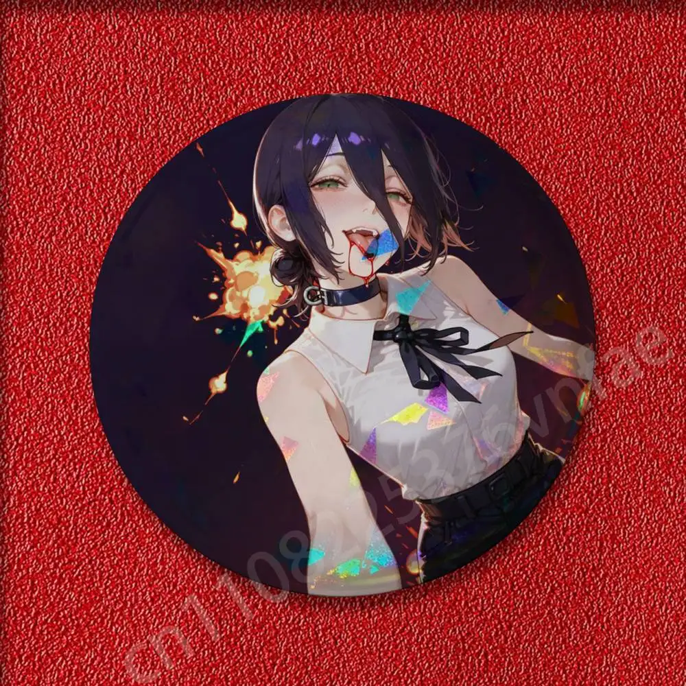 C-Chainsaw Man Reze Arc Badges Badge 25mm 32mm 44mm 58mm 75mm Round Pin Brooch Adornment Souvenir Cosplay Gift