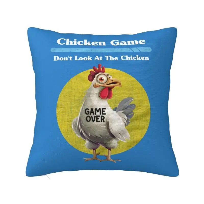 Chicken Game Don't Look At The Chicken Cushion Covers 55x55cm Velvet Throw Pillow Case for Sofa Square Pillowcase Home Decor