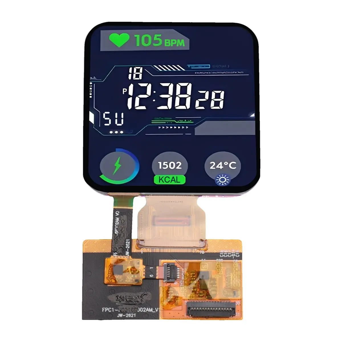 2.2in Square Color OLED Display (480x480) with QSPI/MIPI Dual Interfaces and Capacitive Touch Screen for Instrumentation