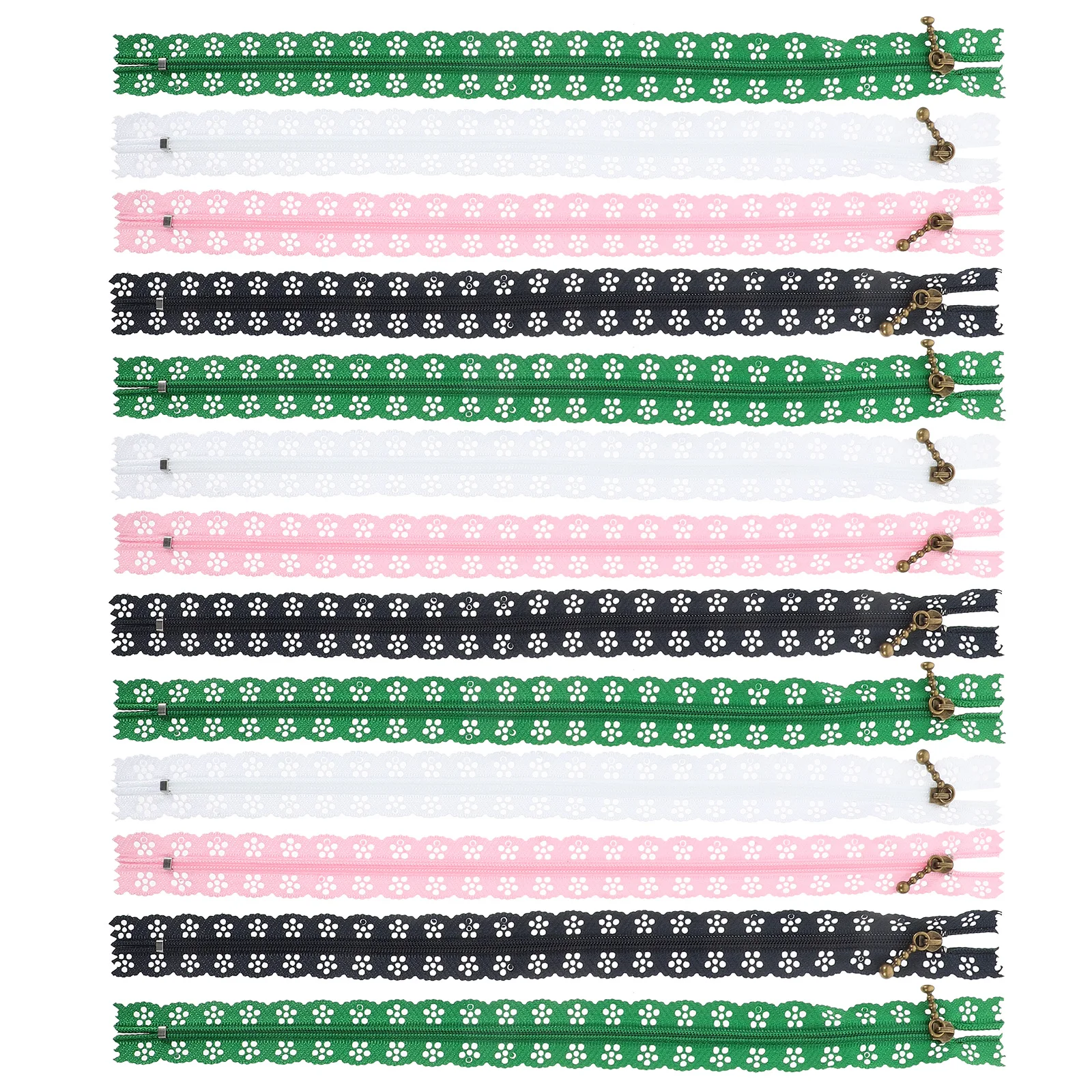

30Pcs Lace Zipper DIY Sewing Decorative Closed End Lace Zippers for Crafts Clothing Bags Colorful Zipper Replacement Material