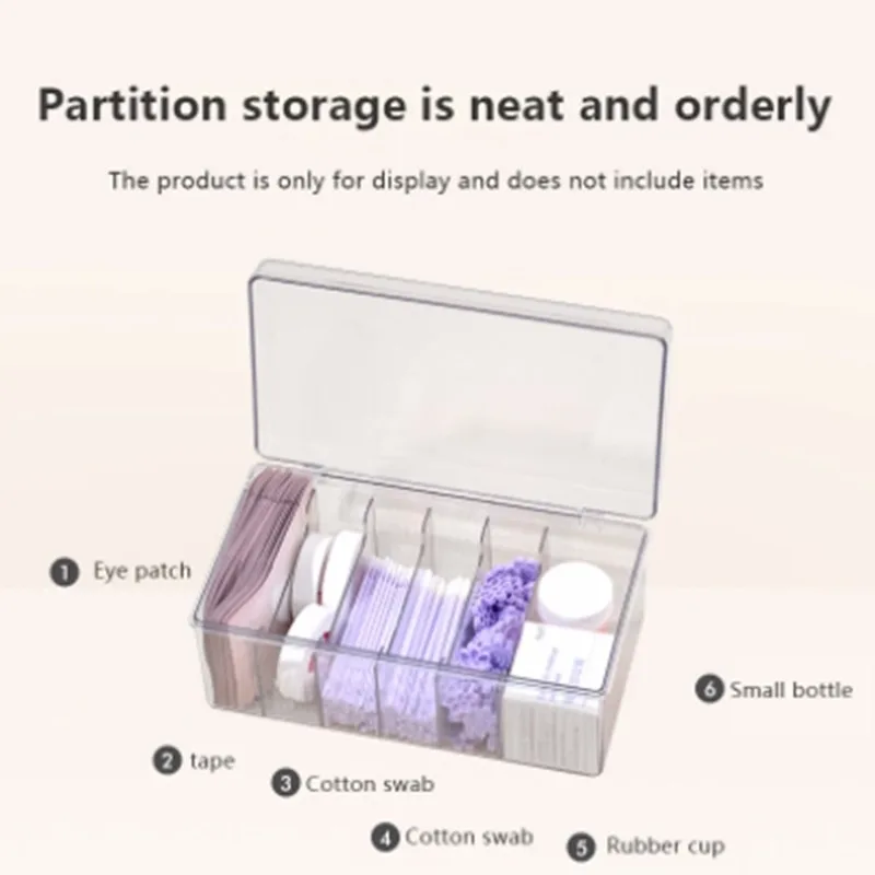 Transparent Eyelashes Extension Tools Storage Box Lashes Accessories Acrylic Desktop Makeup Tool Container Cosmetic Organizer