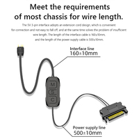 COOLMOON AR-1 Cooler Fan Light Strip 5V 3 Pin to SATA ARGB Mini Controller Cable