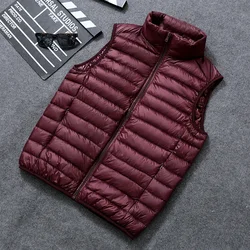 New Men Spring Down Vest Jackets Men's Lightweight Water-Resistant Packable Puffer Sleeveless Vest Coats Big Size 5xl 6xl