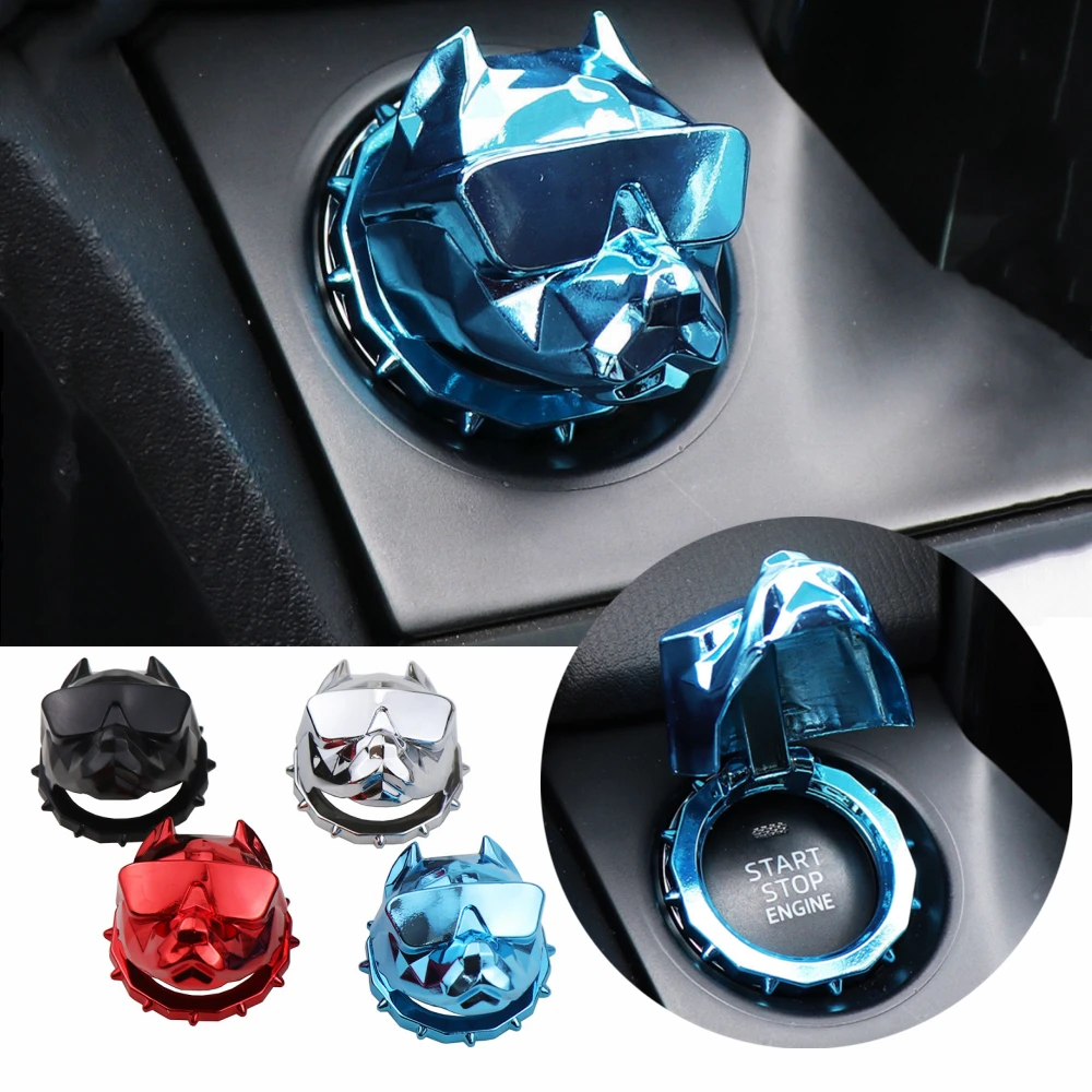 Start Button Bulldog Car Engine Start Stop Button Cover Universal  Auto Ignition Button For Car 