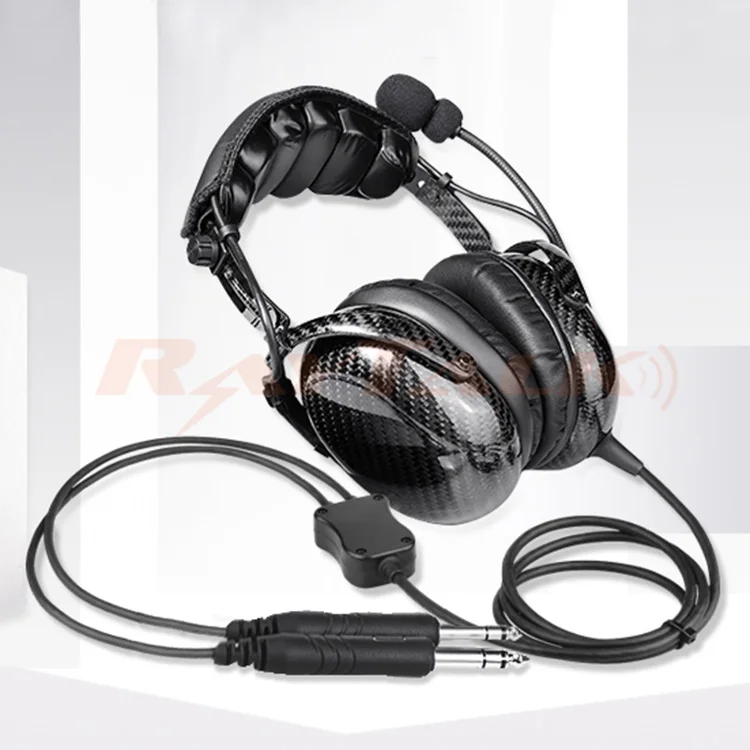 Ultra-lightweight carbon fiber aviation headset general aircraft PNR headset with GA dual plug