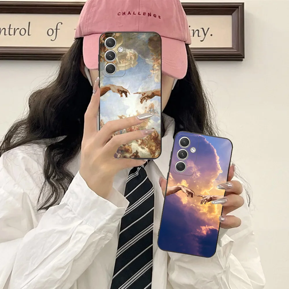 

Funny Hand The Creation of Adam Art Michelangelo Phone Case For Samsung Galaxy A20,A21s,A22,A31,A32,A52,A53,A72,73,A80,A91Soft