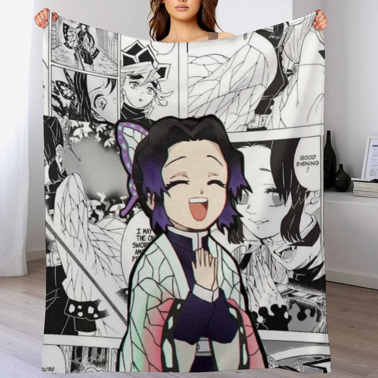 

Shinobu Kocho Throw Blanket Decorative Sofa Quilt Sofa Quilt Hairy Blankets