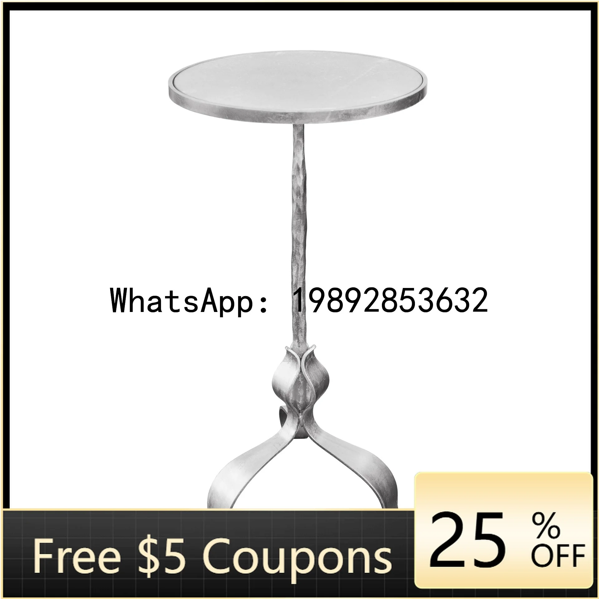 Z6 Furniture Iron Leaf Corner Table Forged Iron Art Effect Gold Foil Beverage Table Coffee Table