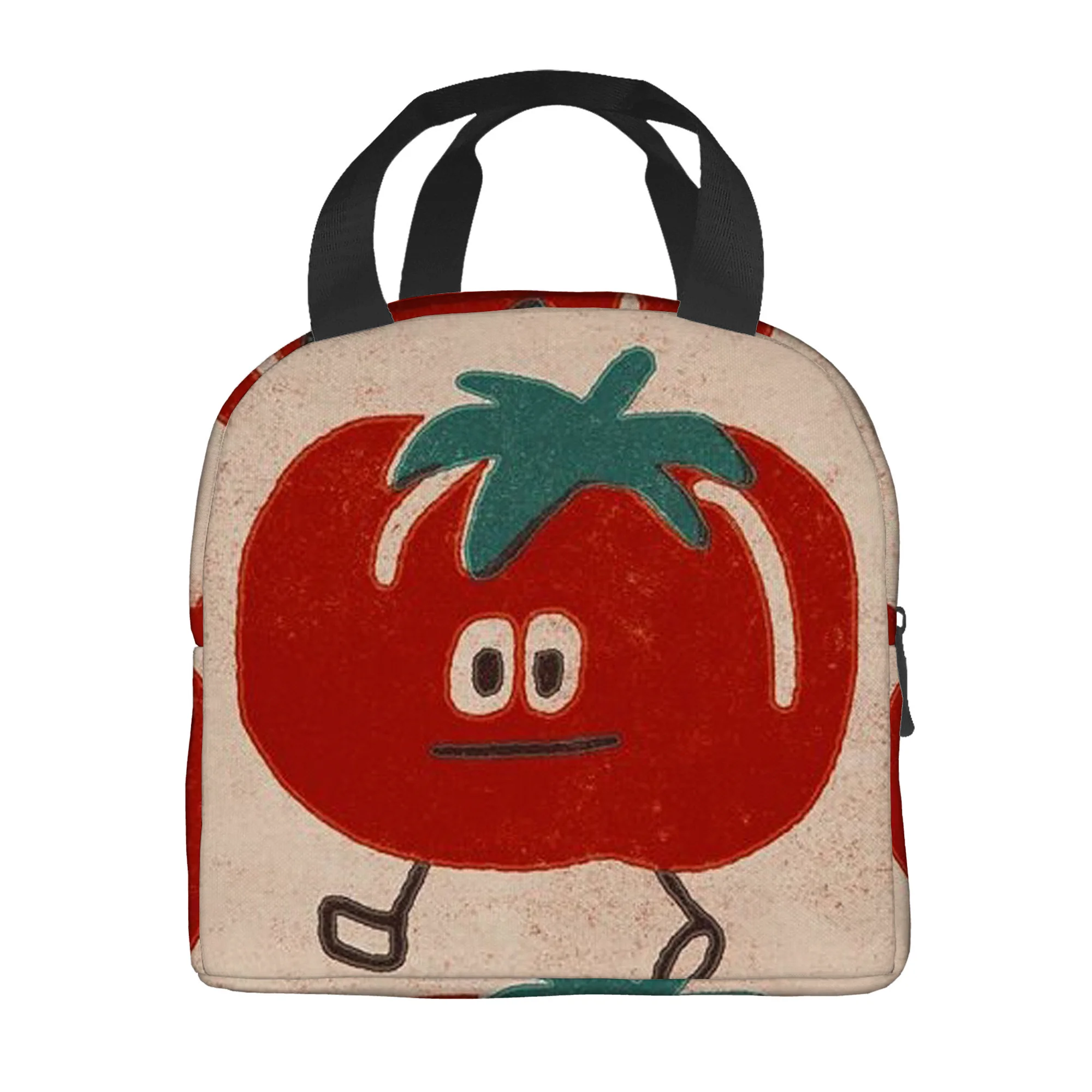 1pc a Thermal Bag Featuring a Red Tomato with Legs, Designed for Insulation. It Is Not Intended for Direct Food Contact