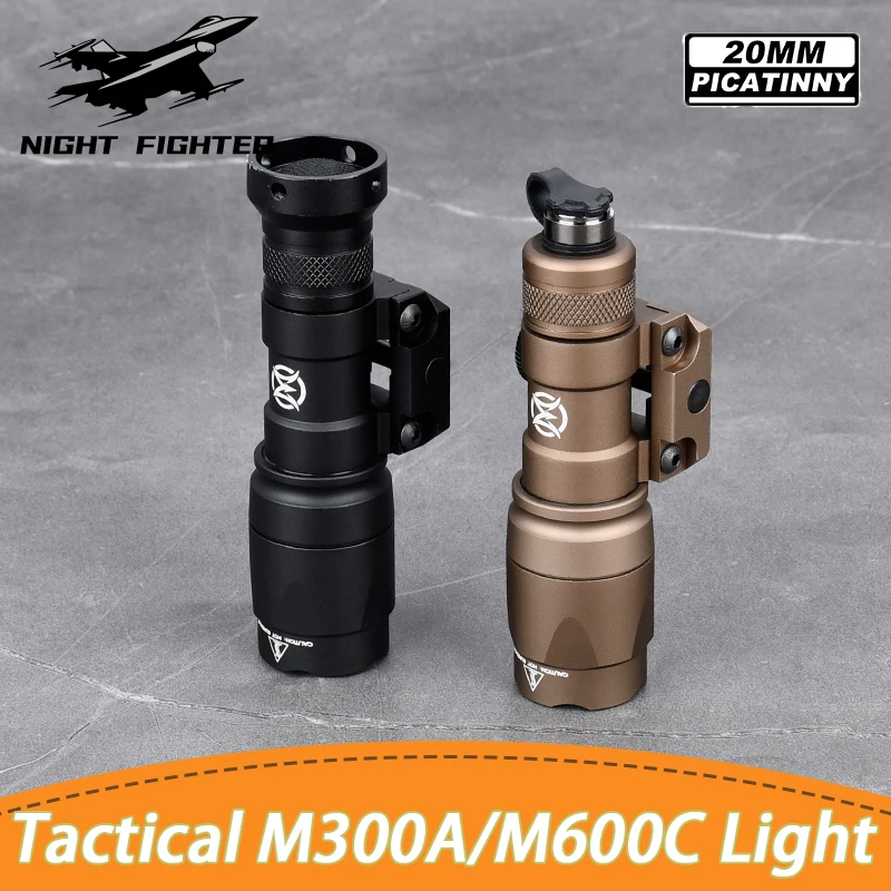 

WADSN Surefir M300A M300 Tacitcal Flashlight Mini Weapon Scout Hunting LED Light Fit 20MM Rail Momentary-on Constant-on Tail