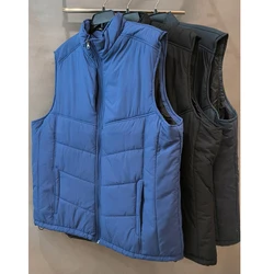 Plus size 12XL men's vest winter Korean Blue Black trend casual hooded vest top plus loose 7XL 9xl 10xl