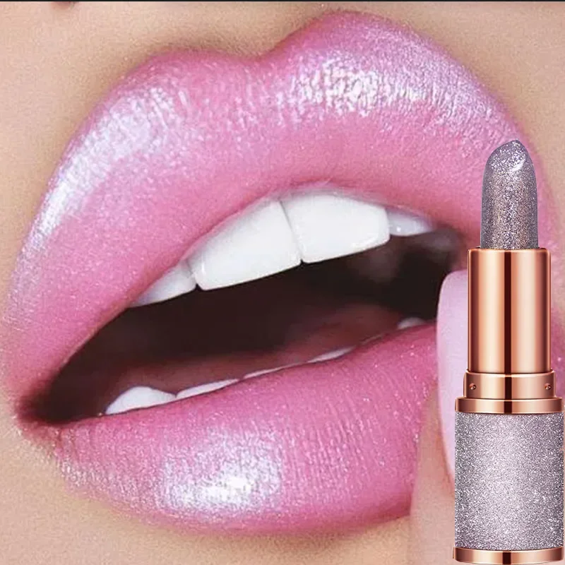 Diamond Glitter Lipstick Long Lasting Moisturizing Waterproof Shiny Pearlescent Matte Nude Red Lipsticks Lips Makeup Cosmetics