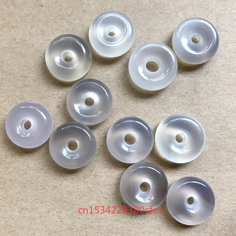 5PC Natural Agate Doughnut Chalcedony 13-15mm Beads Accessories DIY Bracelet Charm Jewellery Fashion Hand-Carved Lucky Gift