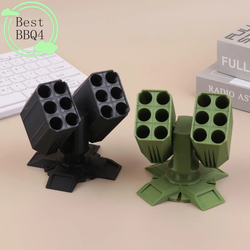 (BBQ4)3D Printed Missile Shaped Pen Holder Creative Anti-aircraft Missile Launcher Pen Stand Desktop Organizer Decoration