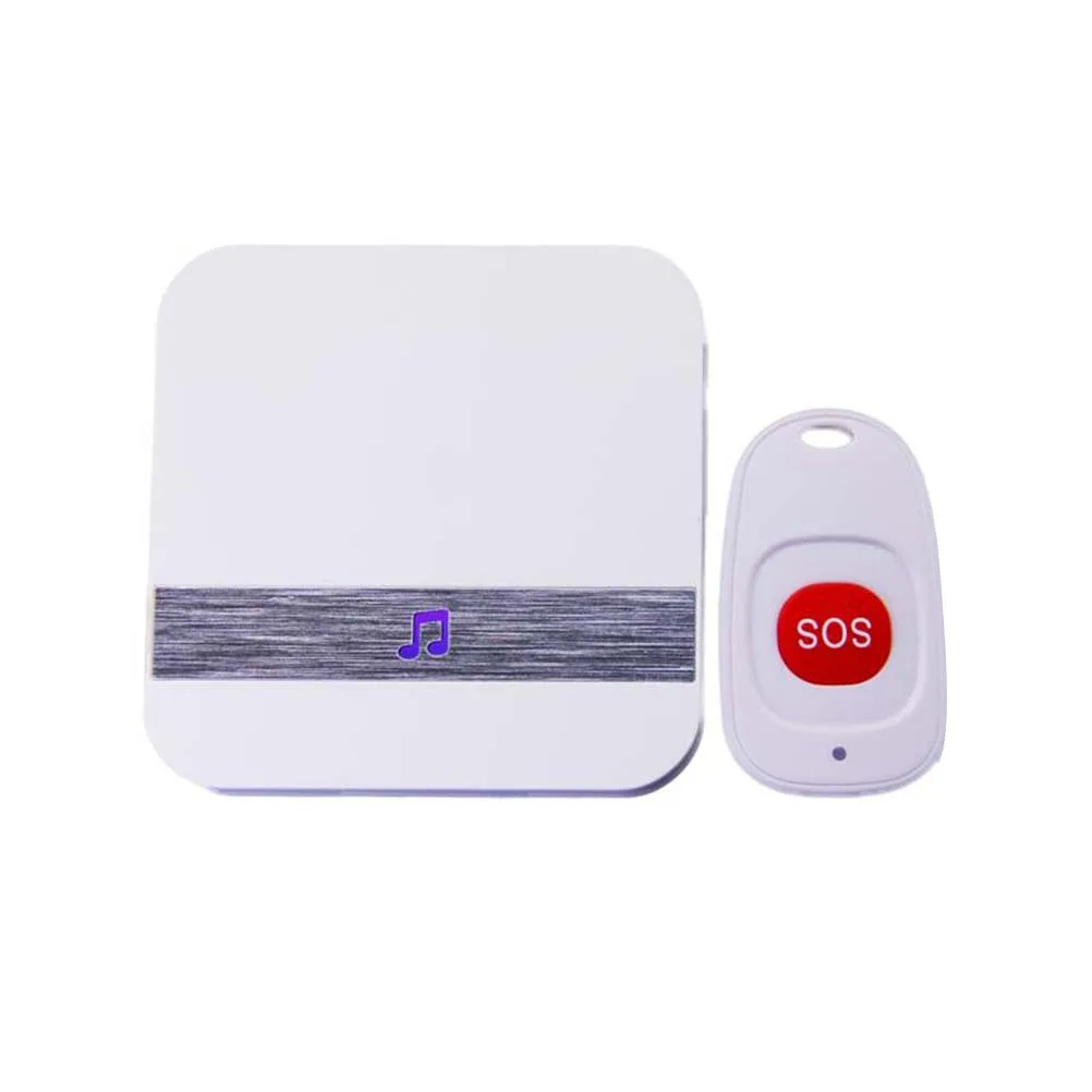80M Range Wireless Alarm Caller for Patient Elderly Handicapped Emergency Help Call Button Large Sound Alert Device Portable