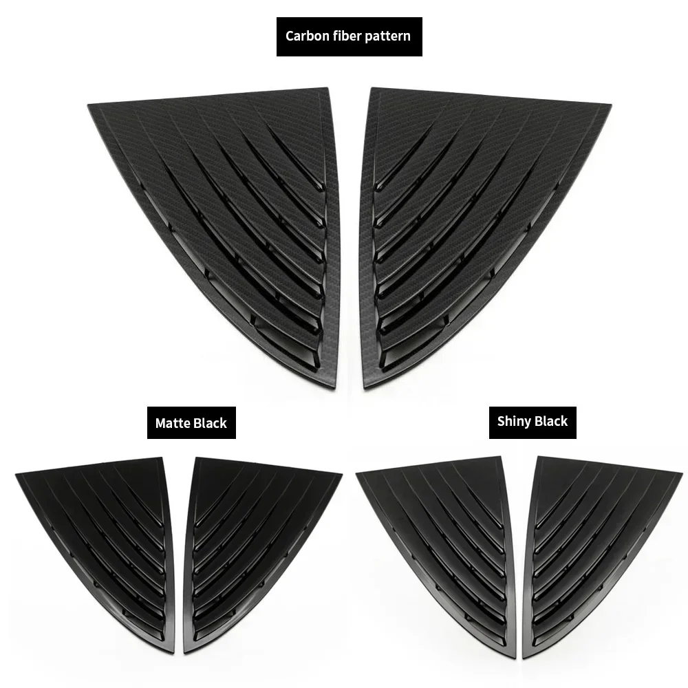 Fit for Tesla Model 3 2018-2019 Rear Quarter Beveled Window Louvers Scoops Spoiler Car Tunning Panel Side Air Vent Cover