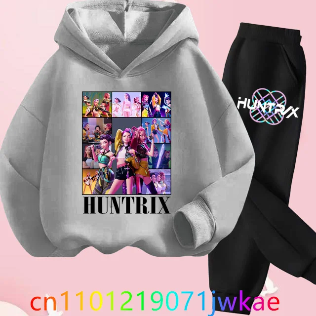 

Children Hoodies Set Kpop Demon Hunters Kawaii Pullover Sweatshirt Anime Trucksuit Cartoon Girls Boy Kids Autumn Casual Clothes
