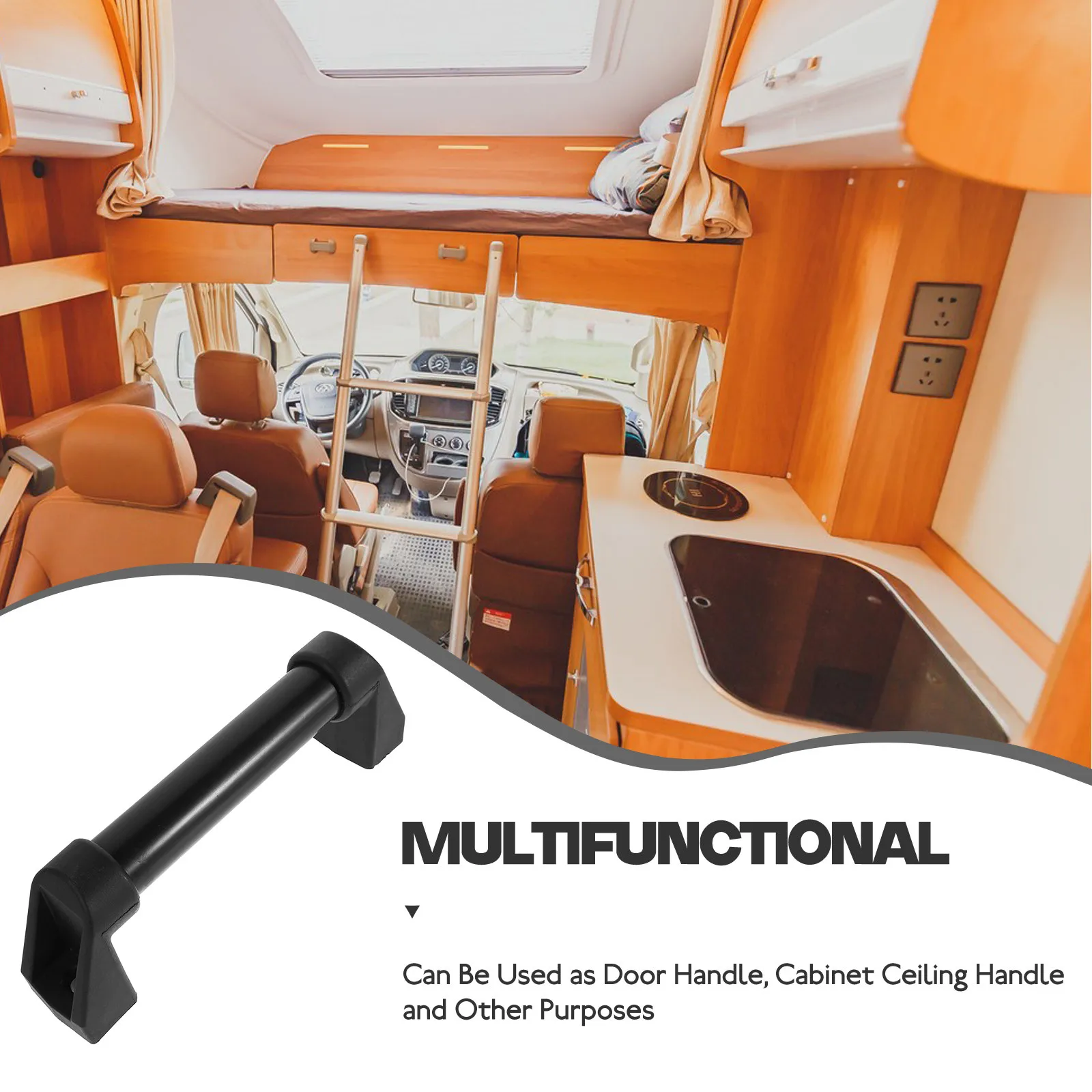 1Set Rv Handrail Carbon Steel Square Head Safety Handle for Motorhome Camper Van Outdoor Step Wall Mounted Electrical Cabinet