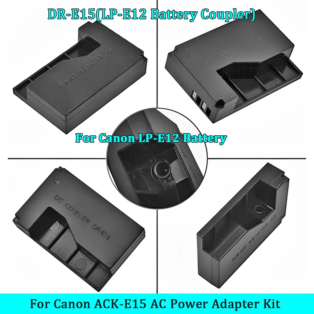 ACK-E15 DR-E15 DC Coupler LP-E12 Dummy Battery AC Power Adapter Charger For Canon EOS 100D Rebel SL1 Kiss X7 PowerShot SX70 HS