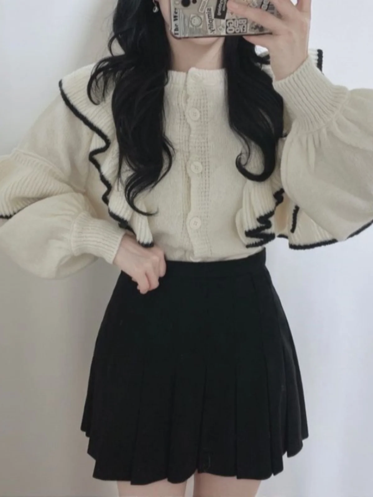 

Шикарный вязаный свитер на шнуровке, женский зимний новый двусторонний свитер с фонариком Sve, верхняя одежда, топ Sweet Sle