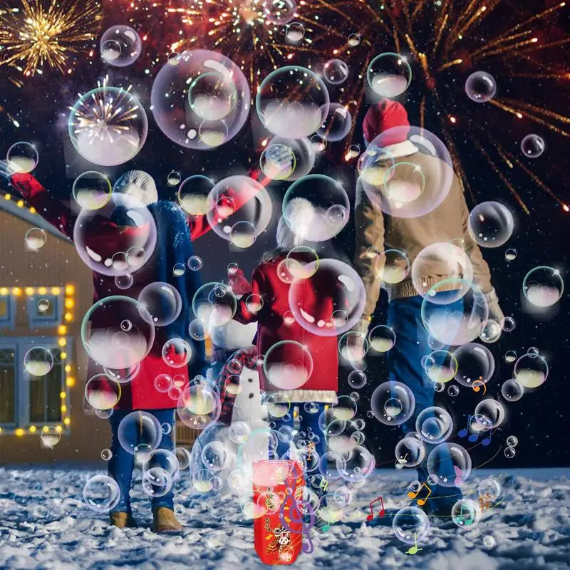 Firework Bubble Machine Electric Automatic Soap Rocket Bubbles Machine Kids Portable Outdoor Party Toy LED Light Blower Toys