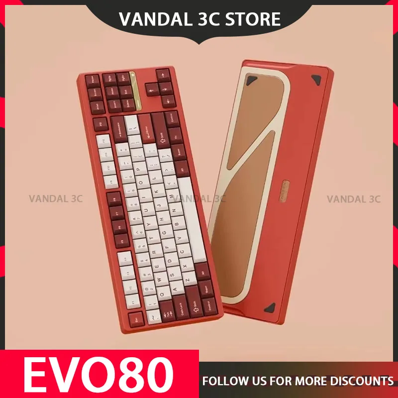 EvoWorks EVO80 Mechanical Keyboard Tri Mode Wireless Keyboard Aluminium Alloy Hot Swap Customized Keyboards QMK/VIA PC Accessory