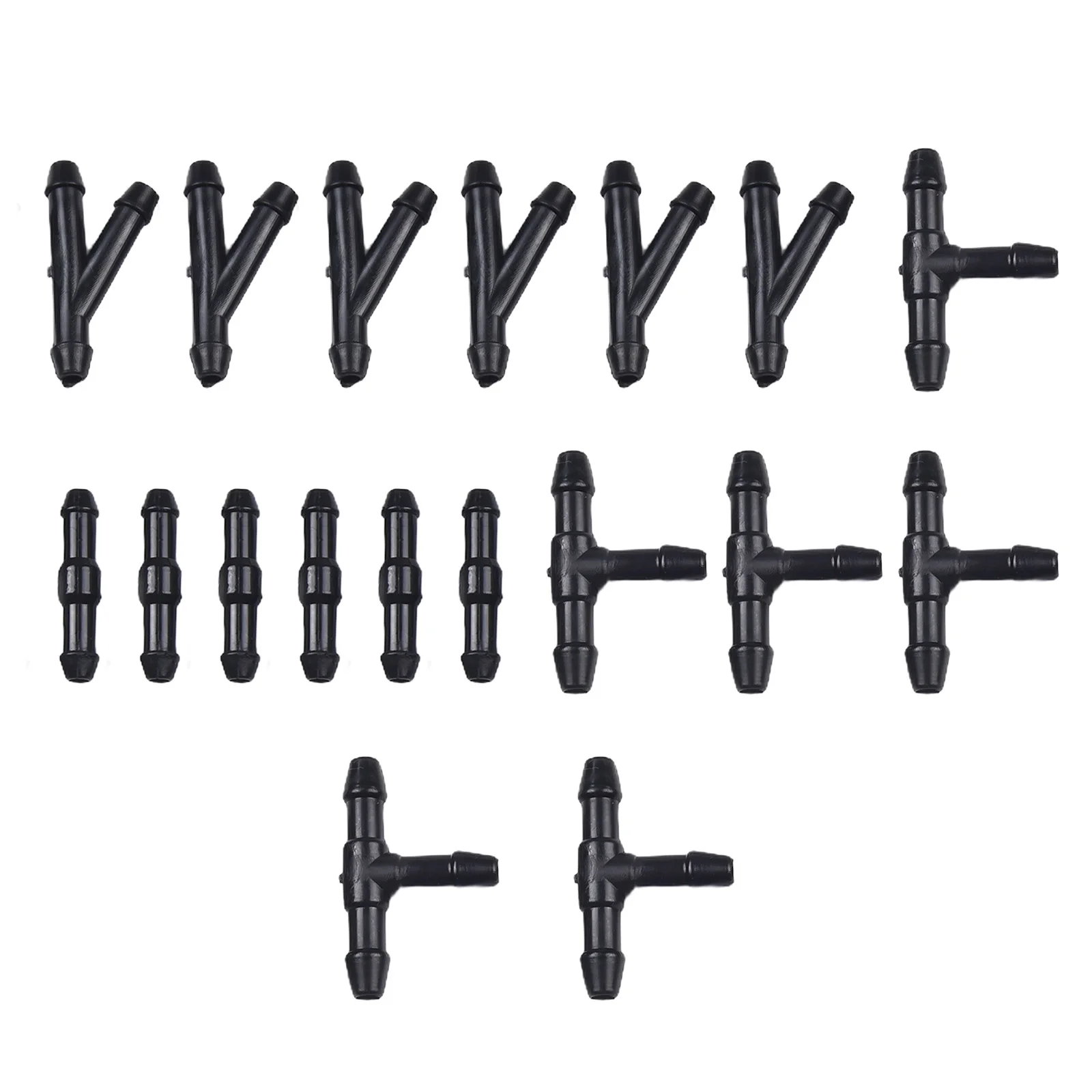 18pcs Windshield Washer Hose Connectors Set T Y I Type Splitter Fittings for Leak and Secure Washer Hose Connections