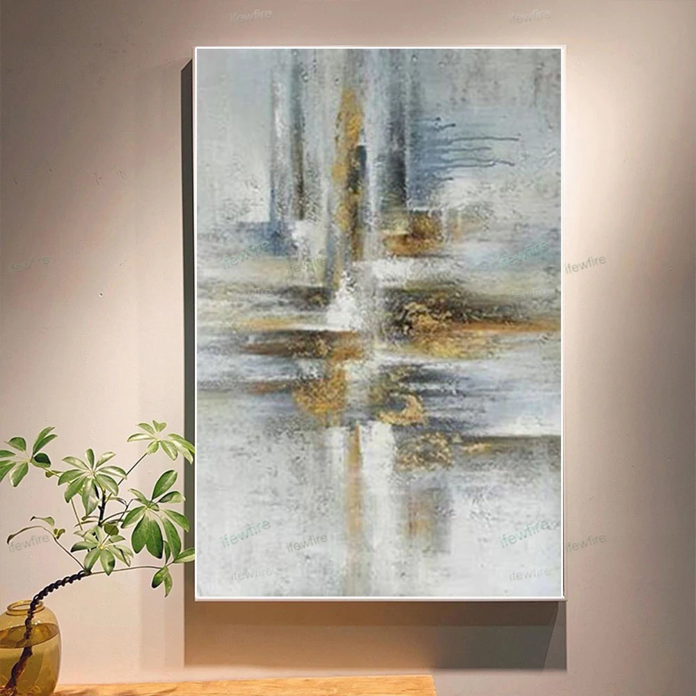 

High Quality Gold Foil Wall Painting Decor Living Room Wall Art Pictures Large Size Hand Painted Abstract Oil Paintings For Home