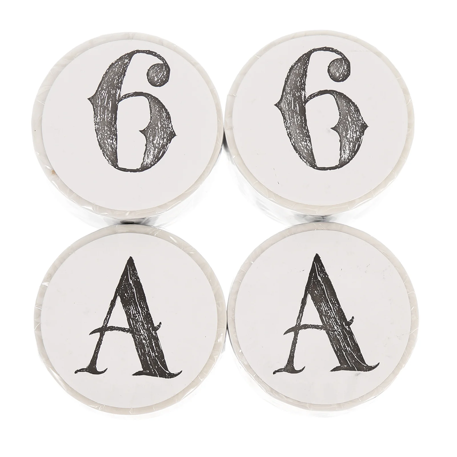 4 Rolls Retro Style Alphabet Number Washi Tape Long-Lasting Decorative DIY Craft Adhesive Scrapbook Sticker DIY Tape