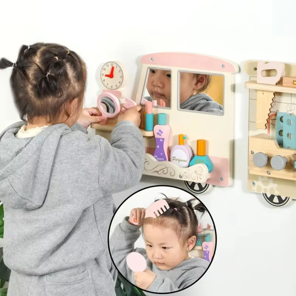 

Multifunction Wooden Little Train Wall Busy Board Game Children Educational Pretend Toys