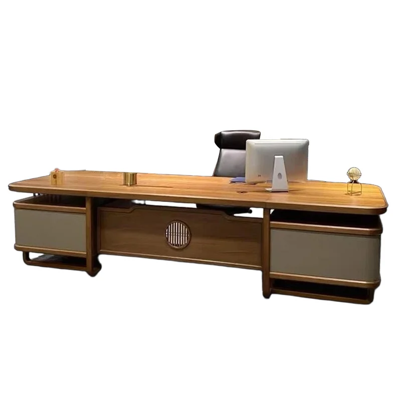 

New Chinese-style solid wood table, high-end North American black walnut office paint desk