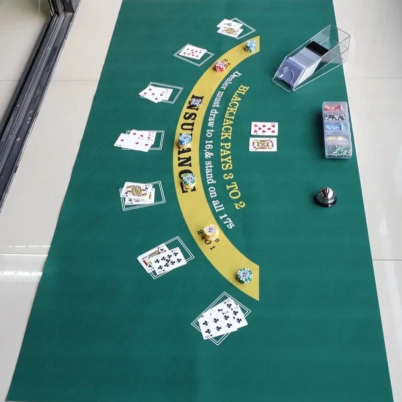 جانب واحد بوكر الجدول حصيرة غير المنسوجة النسيج 180x90 سنتيمتر Blackjack لعبة مفرش المائدة الألعاب الترفيه كازينو المهنية اكسسوارات