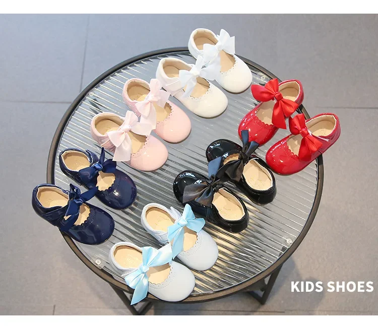 Mädchen-Prinzessinnenschuhe mit Schleife, flache Schuhe für Babys, Kleinkinder und Kinder, für Party, Tanz, Schule, mit Band, Frühling und Herbst, neue Mode, rutschfest, weich – Detail 13
