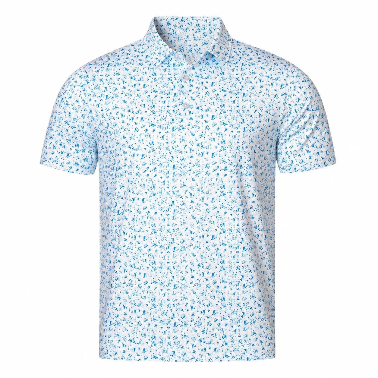 Men's Golf Polo Shirt Short Sleeve Splash Print Design Quick Dry Stretch Breathable Sportswear Outdoor Golf Apparel Ready Stock