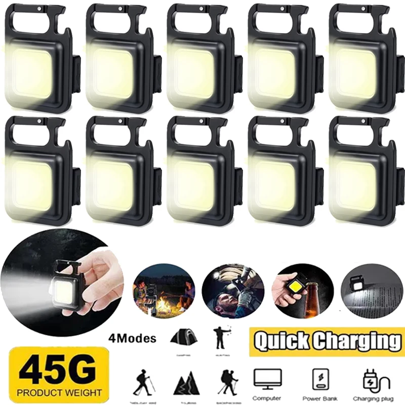 

Keychain Light Strong Lights Charging Outdoor Camping Work Lamp Mini Small Portable Multi-Function Super Bright COB Lamps