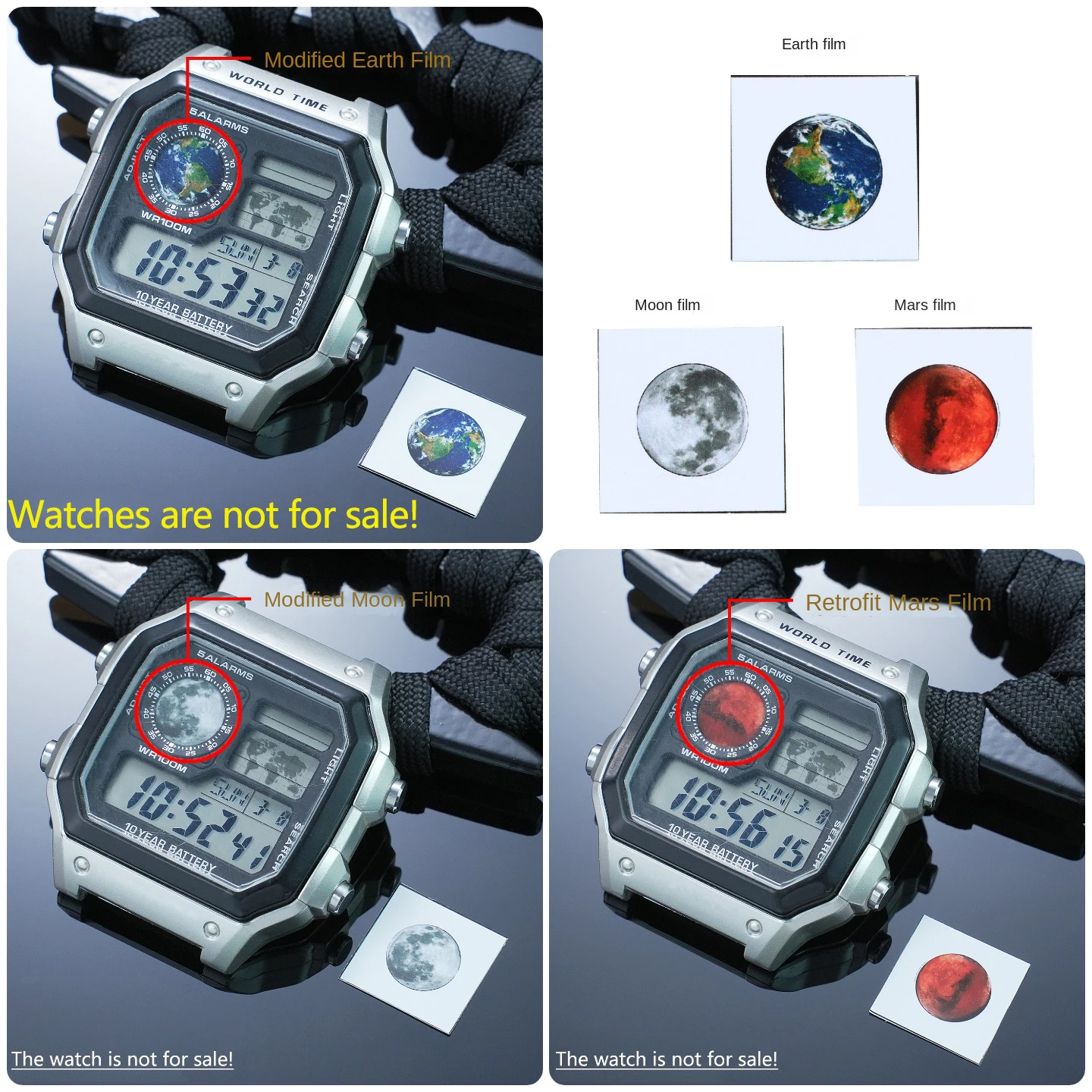 AE1200 Color Display Film modify parts for Casio AE-1200 AE-1300, DIY Screen Overlay Sticker, HD film sticker modifiy accessorie view 4
