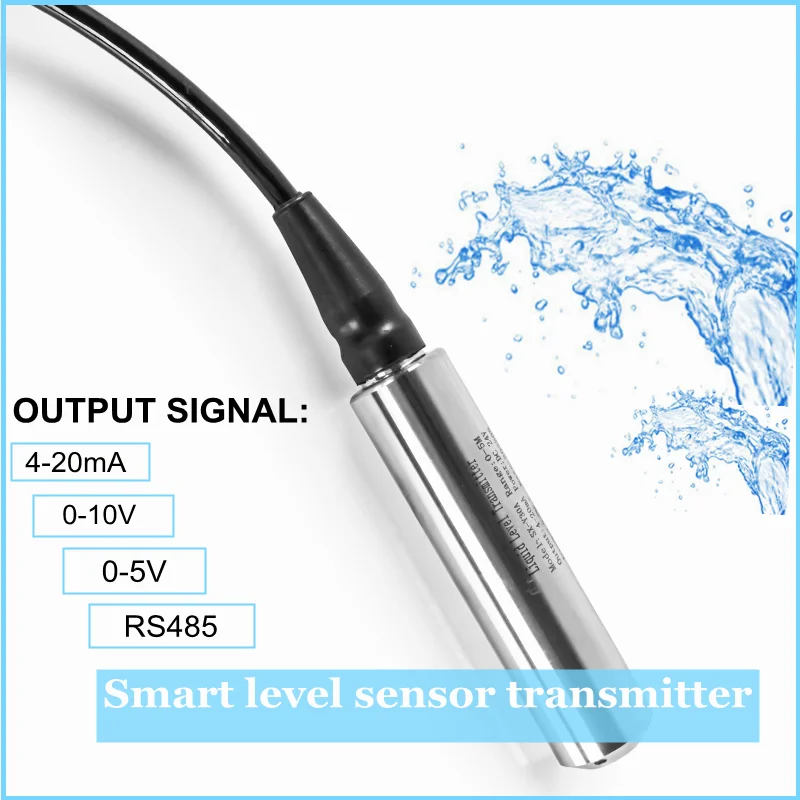 5m 10m 15m trasmettitore sensore di pressione di livello sommergibile DC24V misuratore di liquidi per il controllo del serbatoio dell\'acqua