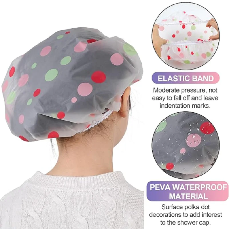 Waterproof Bath Hat Thickened Waterproof and Oil Fume Cap Women Spa Hair Salon Supplies Shower Cap Bathroom Accessories