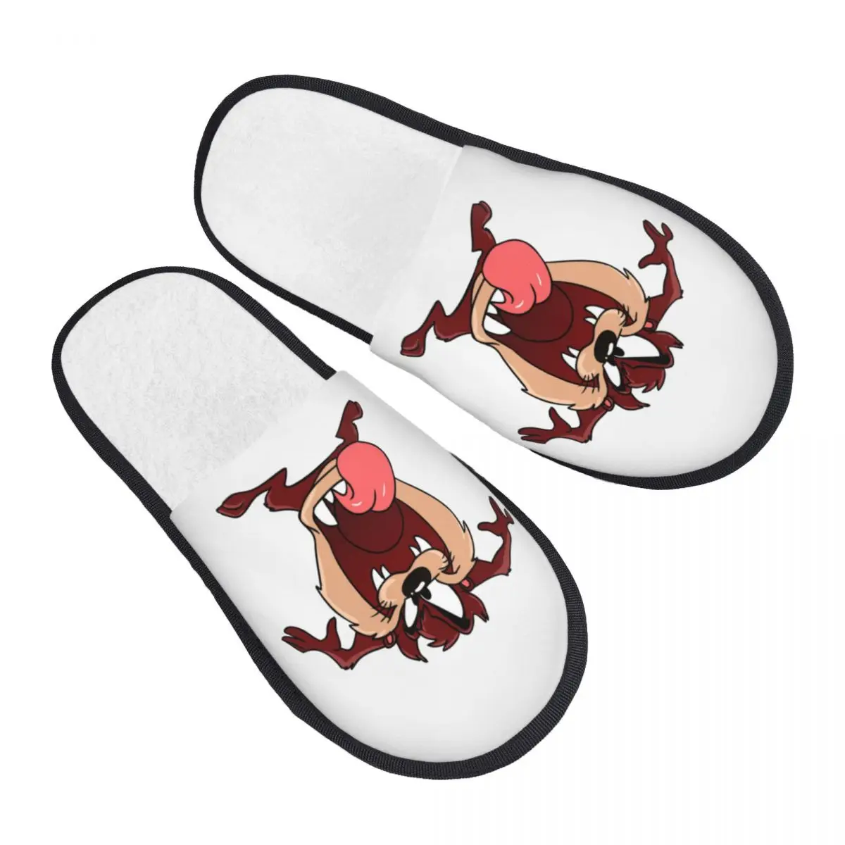 Custom Print Women Tasmanian Devil House Slippers Soft Warm Taz Cartoon Anime Memory Foam Fluffy Slipper Indoor Outdoor Shoes