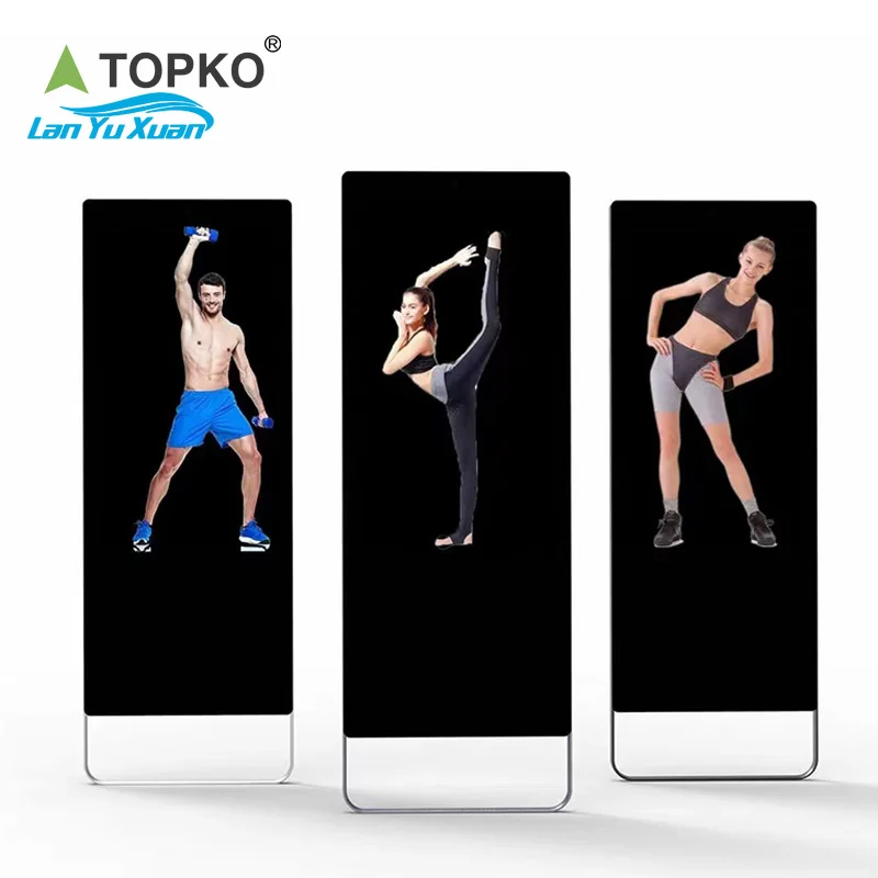 TOPKO smart fitness mirror 32 inch yoga mirror display gym smart fitness touch screen home workout mirrors