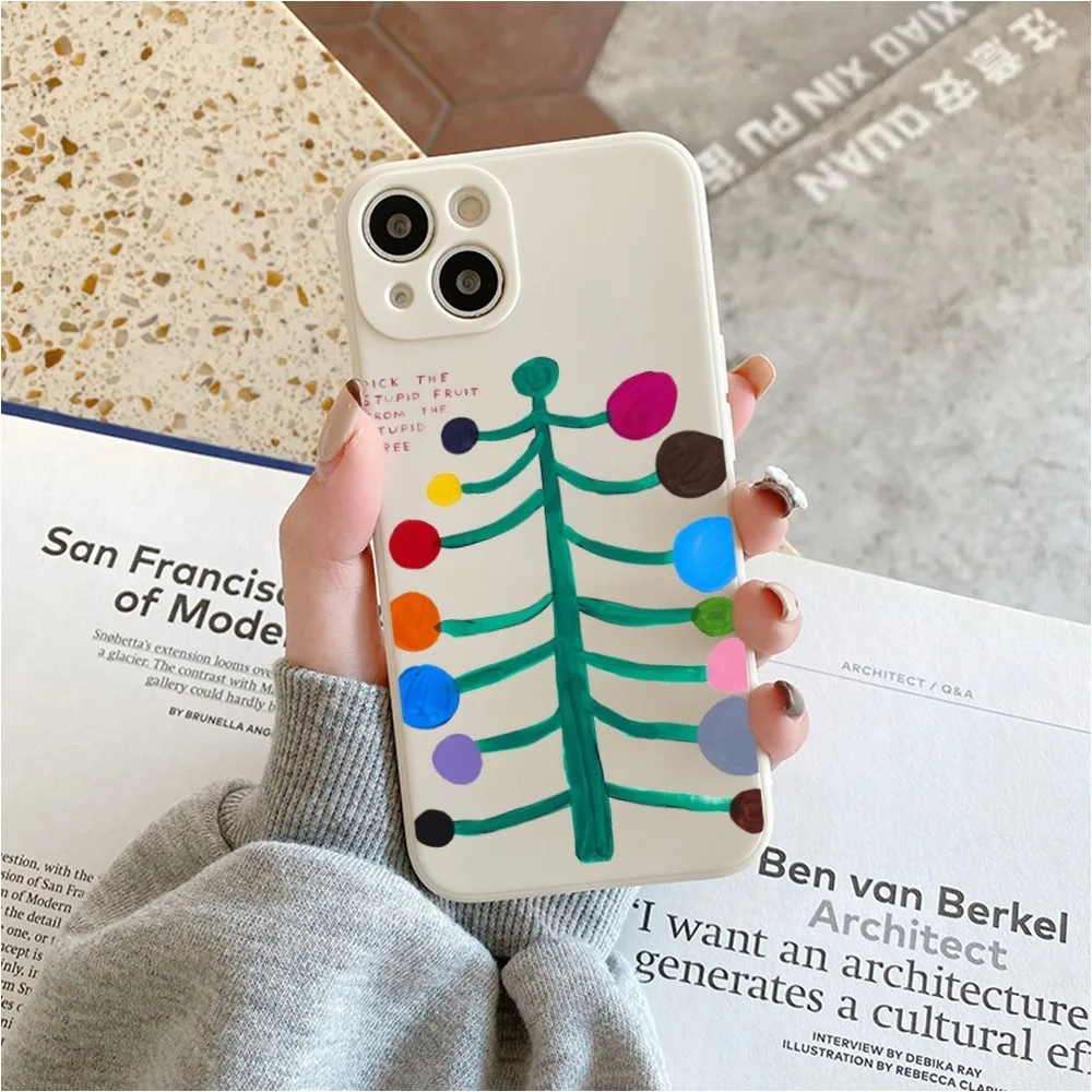 David Shrigley Visual Arts Phone Case For Iphone 11 13 14 Pro Max X Xr Xs Max Se2020 12mini White Cover Case